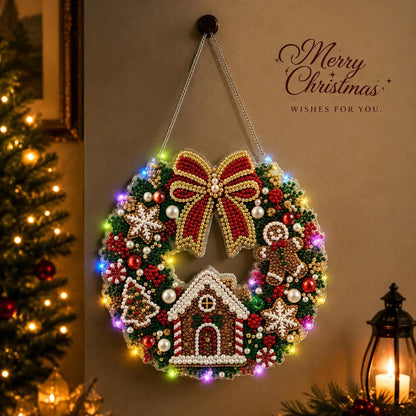 Christmas LED Diamond Painting Wreath Kit