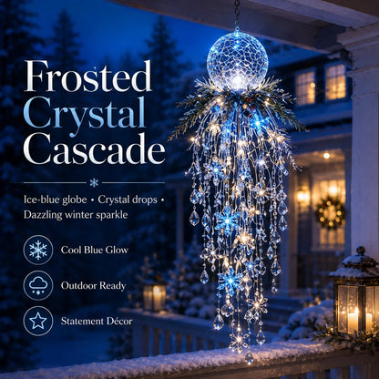 ❄️Crystal Cascade Christmas Light – Hanging Snowflake & Crystal LED Porch Décor ✨