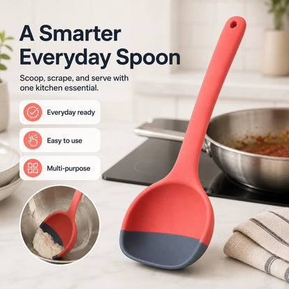 🎉🥄 2-in-1 Silicone Scoop & Scraper Spoon – Multi-Purpose Cooking & Serving Utensil